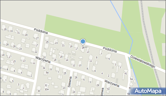 Hajnówka, Poddolna, 15, mapa Hajnówka