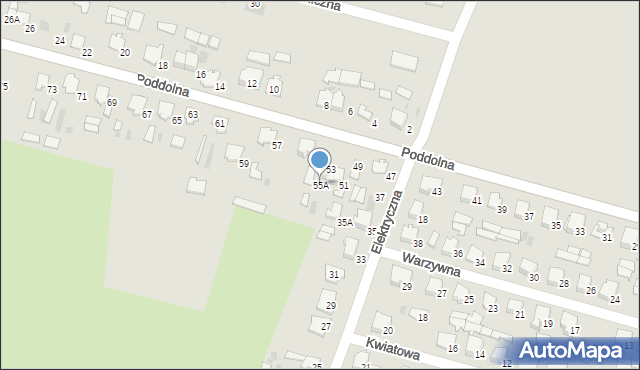 Hajnówka, Poddolna, 55A, mapa Hajnówka