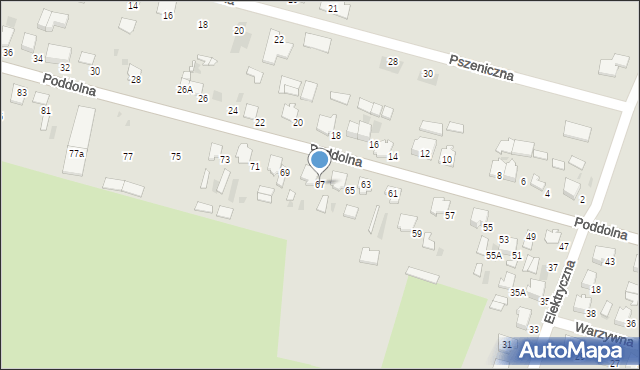Hajnówka, Poddolna, 67, mapa Hajnówka