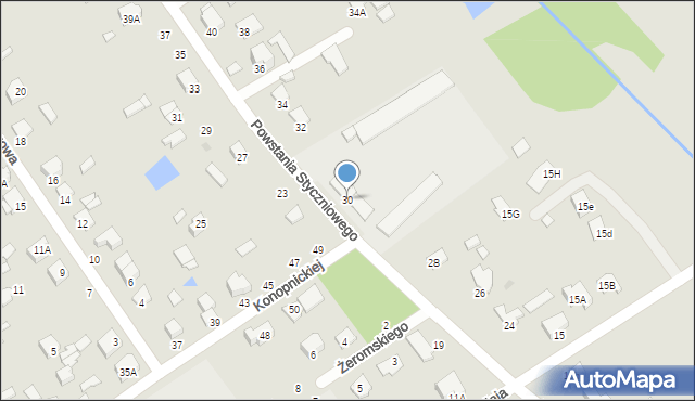 Halinów, Powstania Styczniowego, 30, mapa Halinów