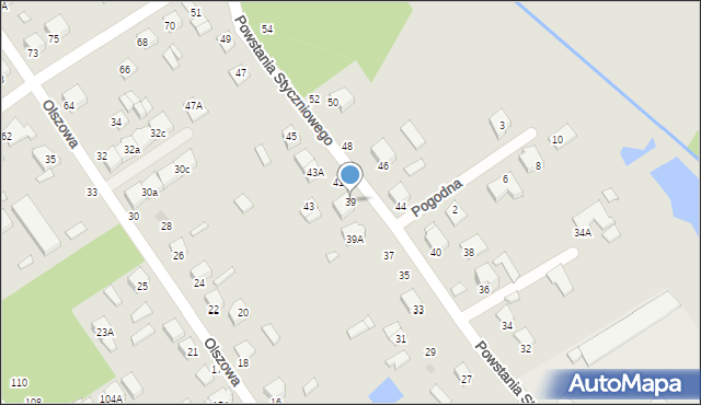 Halinów, Powstania Styczniowego, 39, mapa Halinów