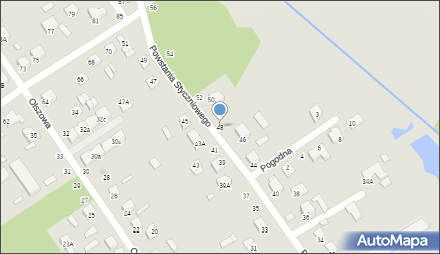 Halinów, Powstania Styczniowego, 48, mapa Halinów