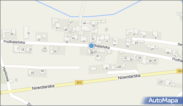 Harklowa, Podhalańska, 28, mapa Harklowa