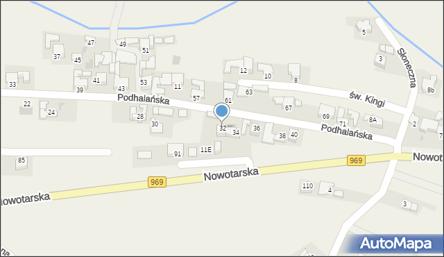 Harklowa, Podhalańska, 32, mapa Harklowa