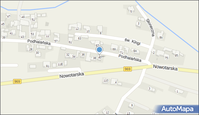 Harklowa, Podhalańska, 40, mapa Harklowa