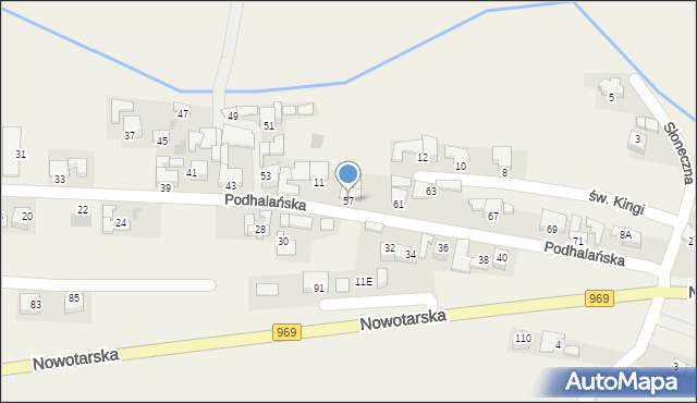 Harklowa, Podhalańska, 57, mapa Harklowa