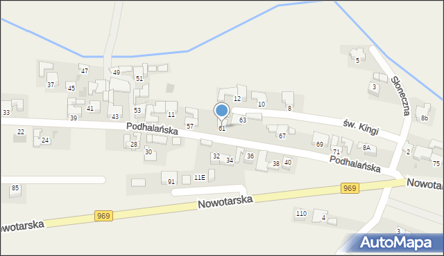 Harklowa, Podhalańska, 61, mapa Harklowa