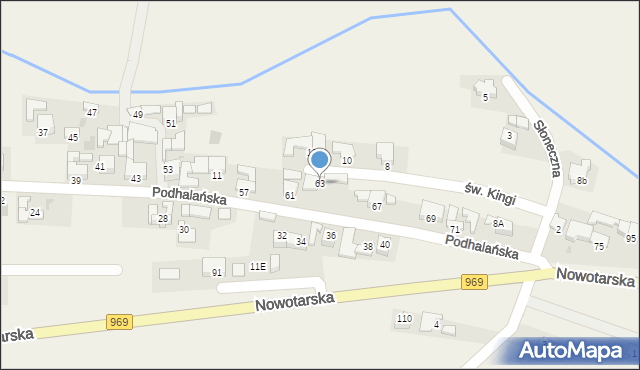 Harklowa, Podhalańska, 63, mapa Harklowa