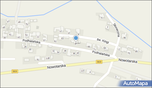 Harklowa, Podhalańska, 67, mapa Harklowa