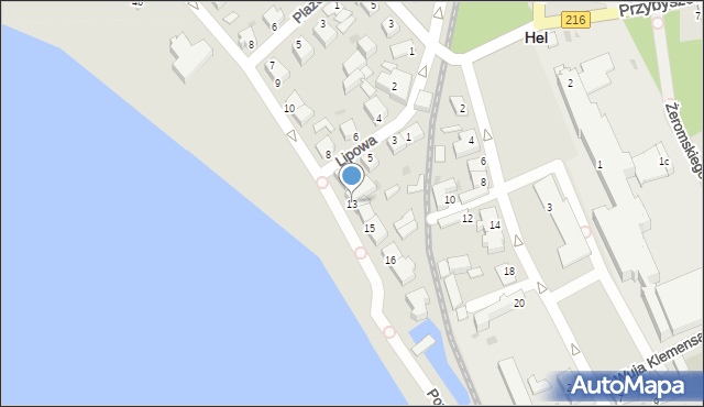 Hel, Portowa, 13, mapa Hel