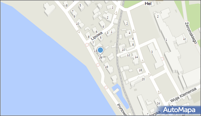 Hel, Portowa, 15, mapa Hel