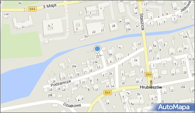 Hrubieszów, Podzamcze, 11, mapa Hrubieszów