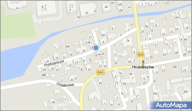 Hrubieszów, Podzamcze, 4, mapa Hrubieszów