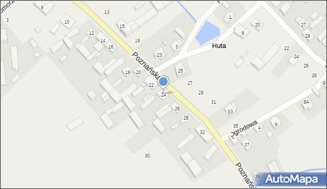 Huta, Poznańska, 24, mapa Huta