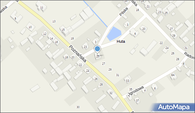 Huta, Poznańska, 25, mapa Huta