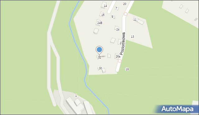 Hutki-Kanki, Poziomkowa, 32, mapa Hutki-Kanki