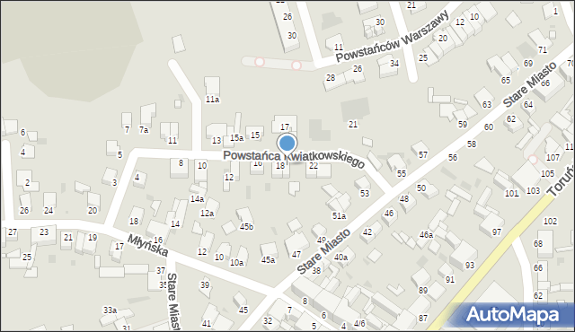 Inowrocław, Powstańca Kwiatkowskiego, 20, mapa Inowrocławia
