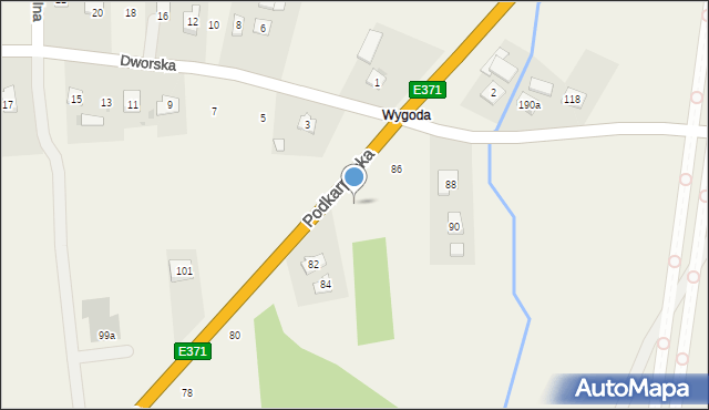 Iskrzynia, Podkarpacka, 84, mapa Iskrzynia