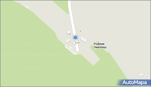 Iwaniska, Podlesie, 3, mapa Iwaniska