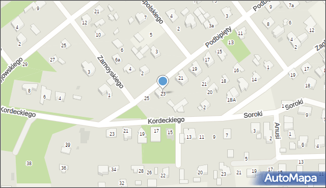 Izabelin B, Podbipięty Longinusa, 23, mapa Izabelin B