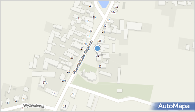 Izbicko, Powstańców Śląskich, 24, mapa Izbicko