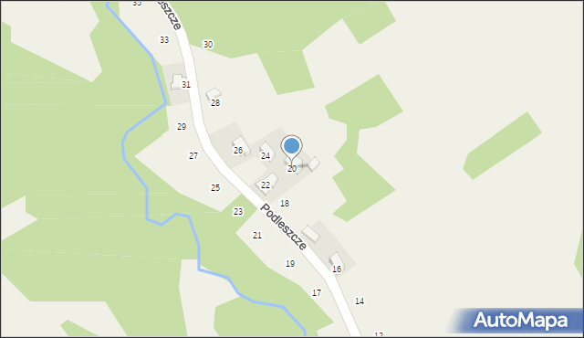 Izdebnik, Podleszcze, 20, mapa Izdebnik