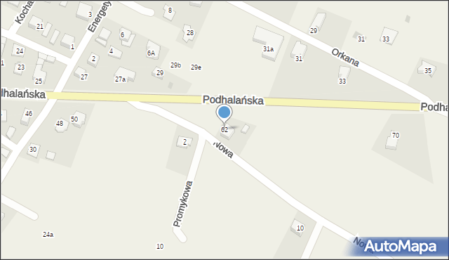 Jabłonka, Podhalańska, 62, mapa Jabłonka