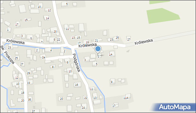 Jadowniki, Podgórska, 1, mapa Jadowniki