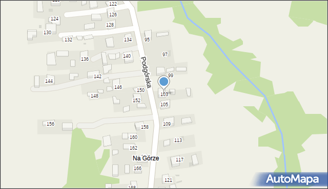 Jadowniki, Podgórska, 103, mapa Jadowniki