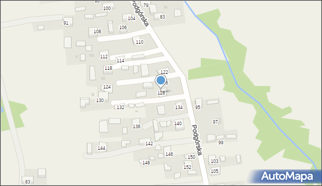 Jadowniki, Podgórska, 128, mapa Jadowniki