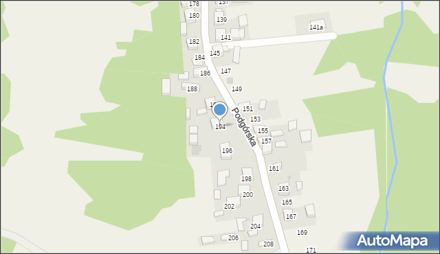 Jadowniki, Podgórska, 194, mapa Jadowniki