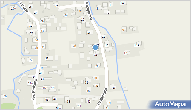 Jadowniki, Podgórska, 24, mapa Jadowniki