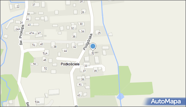 Jadowniki, Podgórska, 31, mapa Jadowniki