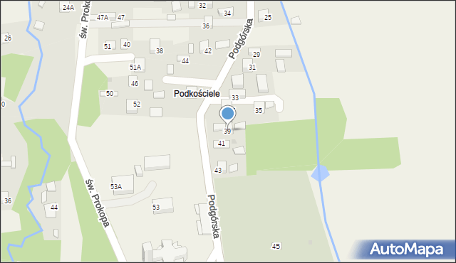 Jadowniki, Podgórska, 39, mapa Jadowniki