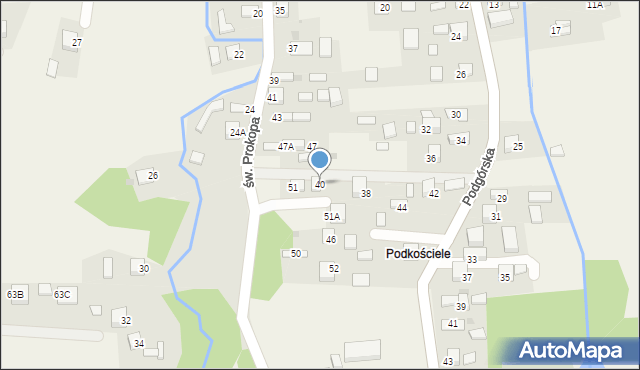 Jadowniki, Podgórska, 40, mapa Jadowniki