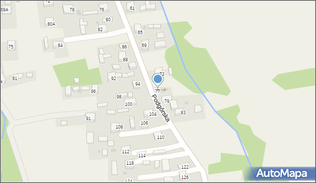 Jadowniki, Podgórska, 77, mapa Jadowniki