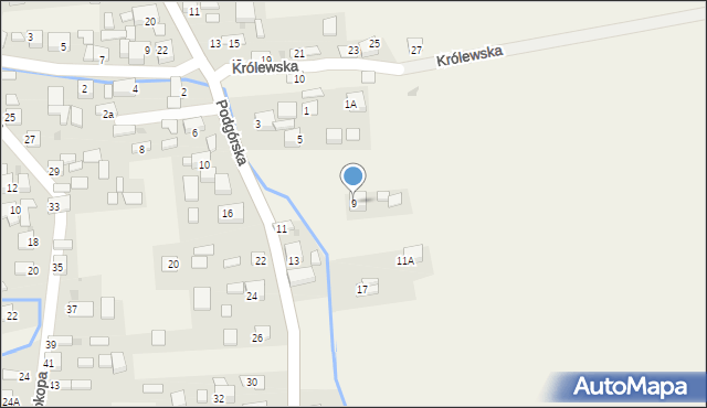 Jadowniki, Podgórska, 9, mapa Jadowniki