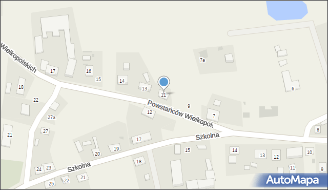 Jaksice, Powstańców Wielkopolskich, 11, mapa Jaksice