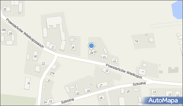 Jaksice, Powstańców Wielkopolskich, 14, mapa Jaksice