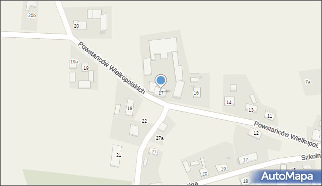 Jaksice, Powstańców Wielkopolskich, 17, mapa Jaksice
