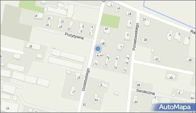 Janki, Poniatowskiego, 7l, mapa Janki