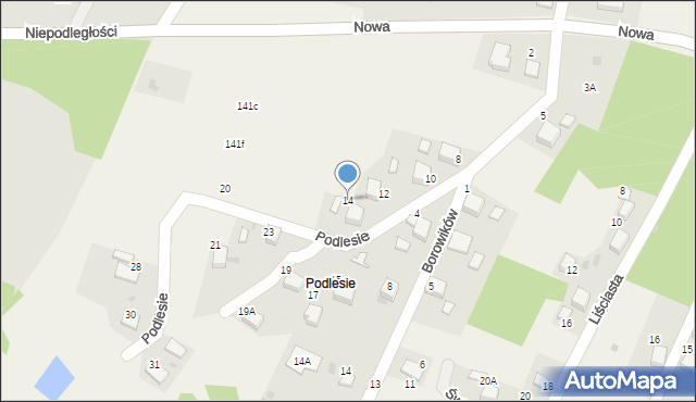 Jankowice, Podlesie, 14, mapa Jankowice