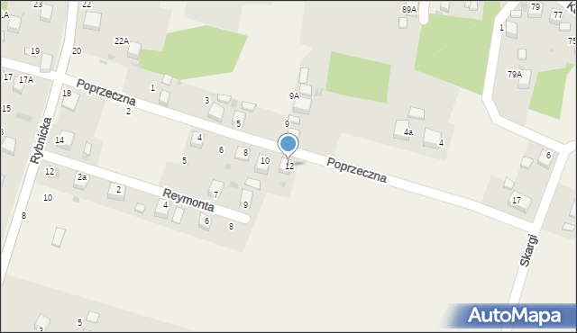 Jankowice, Poprzeczna, 12, mapa Jankowice