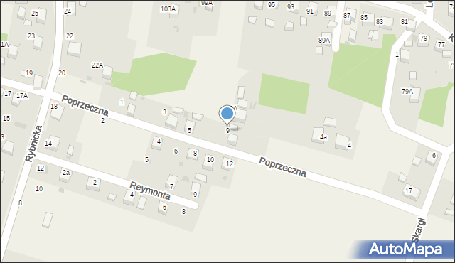 Jankowice, Poprzeczna, 9, mapa Jankowice