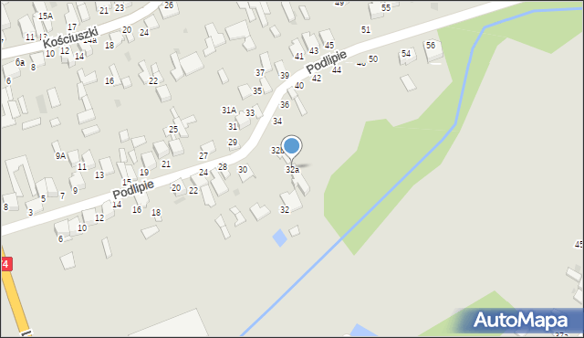 Janów Lubelski, Podlipie, 32a, mapa Janów Lubelski