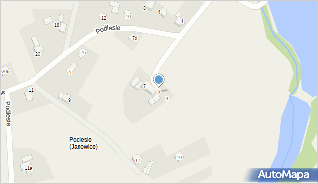 Janowice, Podlesie, 5, mapa Janowice