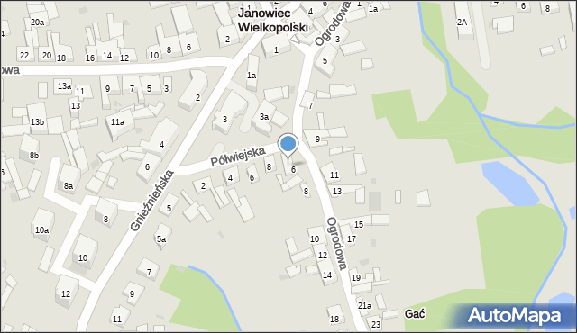 Janowiec Wielkopolski, Półwiejska, 10, mapa Janowiec Wielkopolski