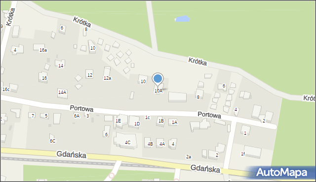Jantar, Portowa, 10A, mapa Jantar
