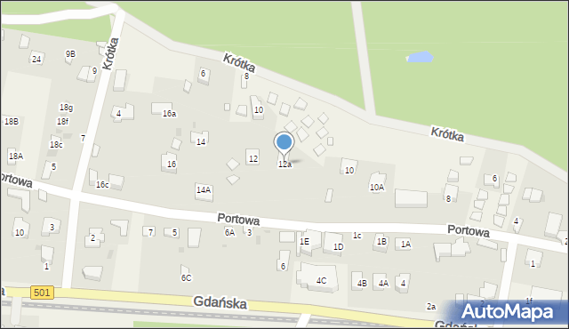 Jantar, Portowa, 12a, mapa Jantar