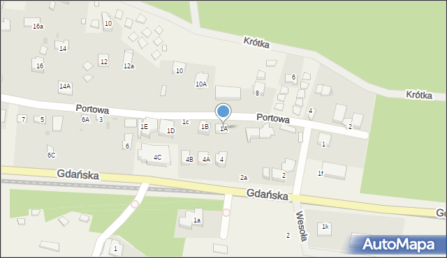 Jantar, Portowa, 1A, mapa Jantar